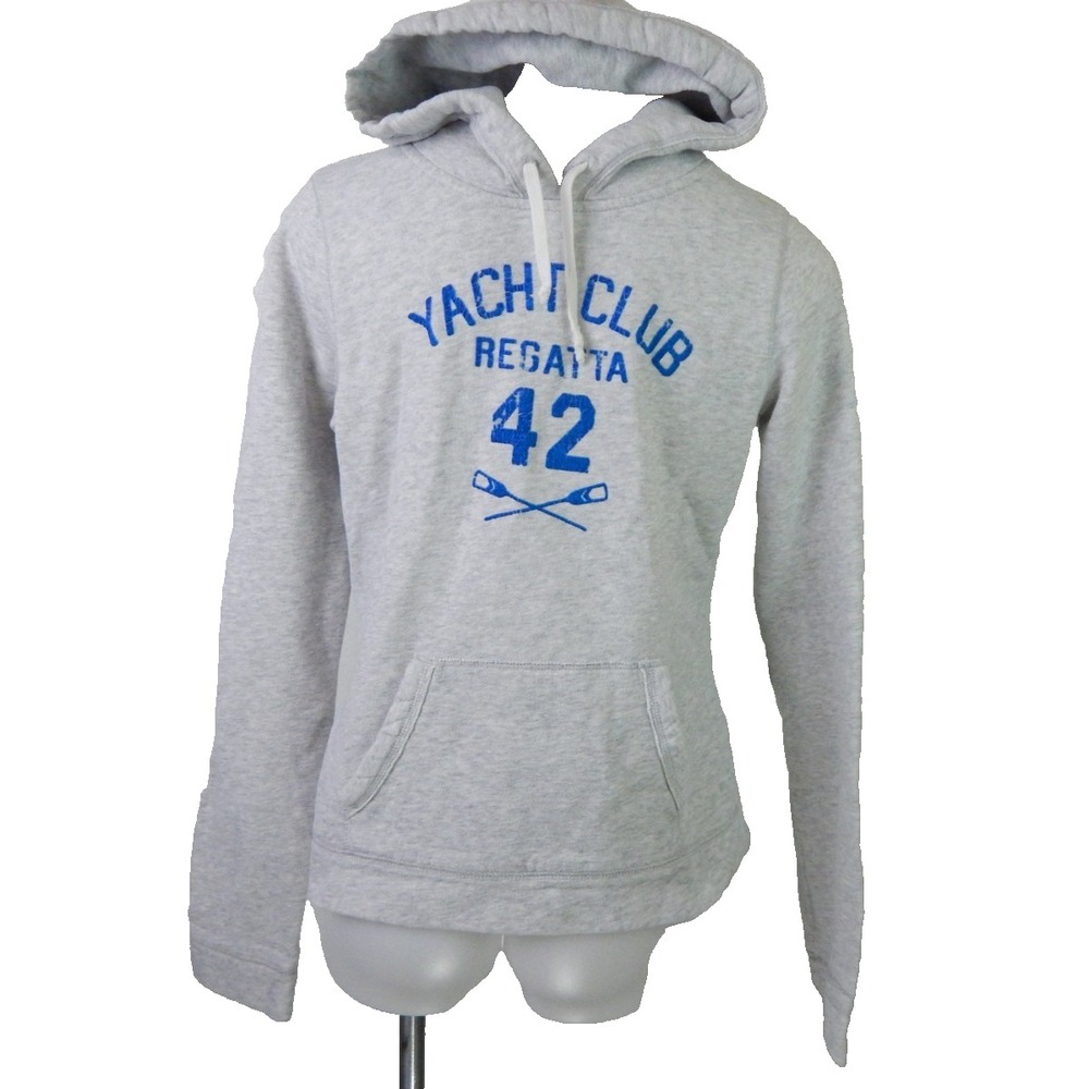 Hollister Hoodie Vtg Y2K Regatta Yacht Club Distressed Gray
